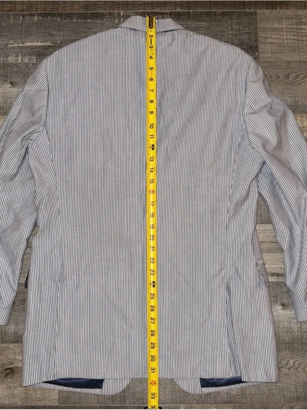 Paul Betenly Men's Navy & White Striped Blazer 40R Lanifico